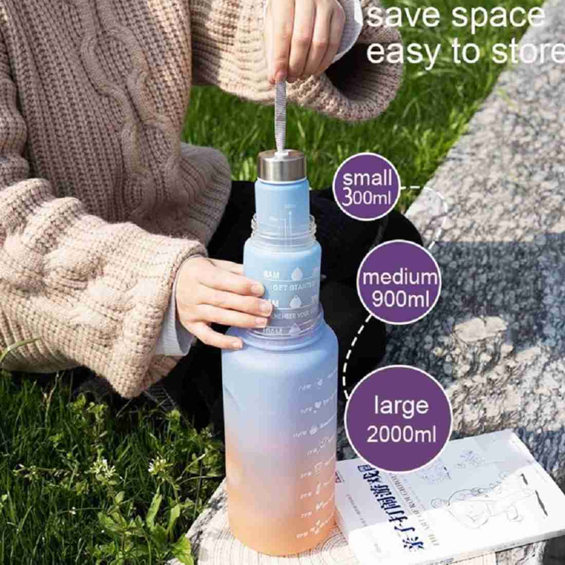 3-Pack Motivational Water Bottle Set with Time Marker