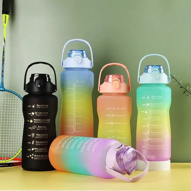 3-Pack Motivational Water Bottle Set with Time Marker
