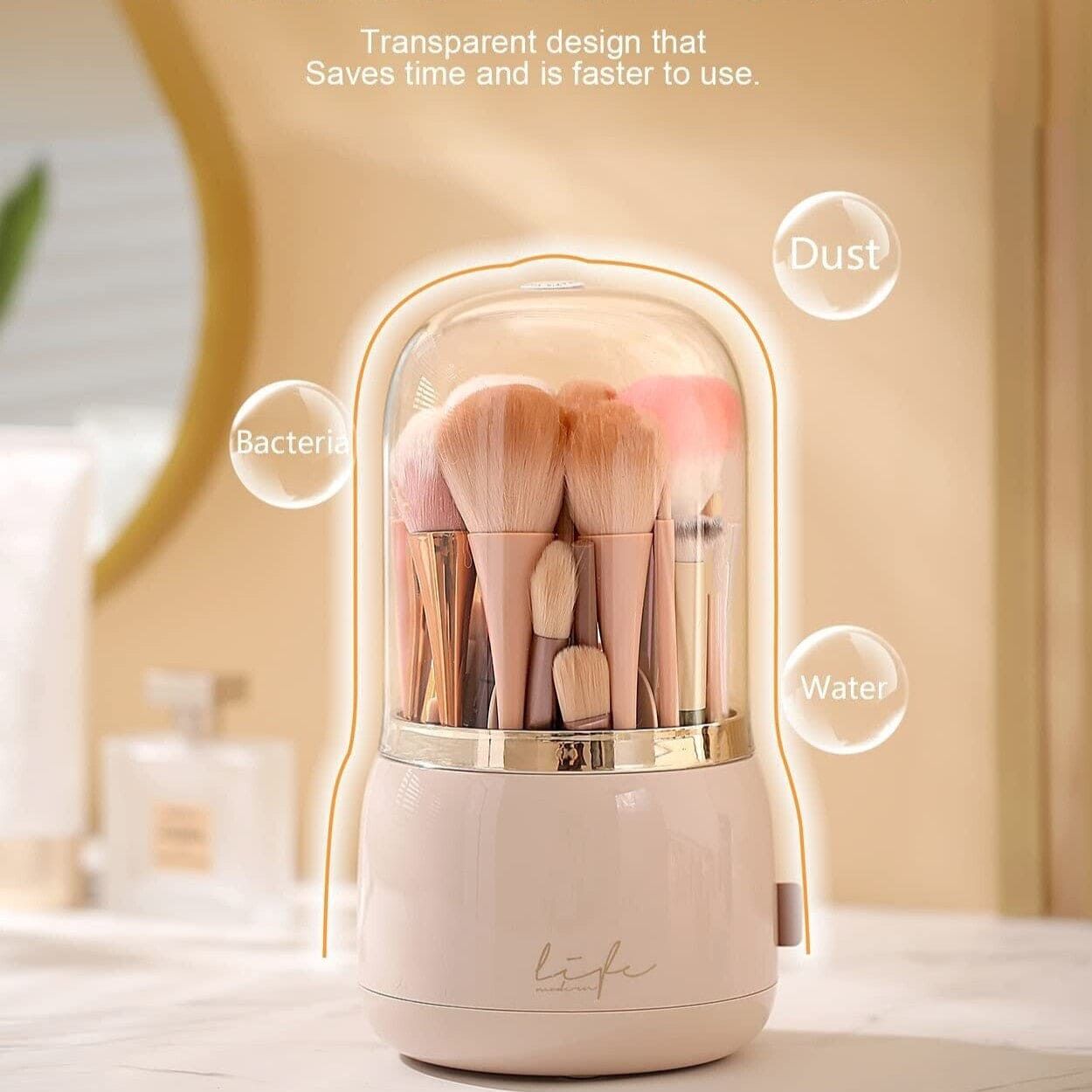 Makeup Brush Holder Organizer Cosmetic Brush Storage Case with Lid