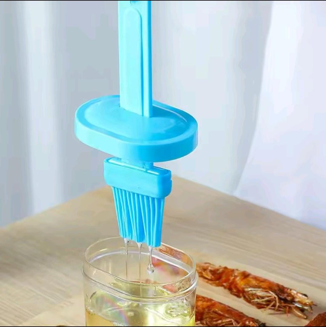Silicone Oil Brush Bottle with Dispenser – BBQ & Kitchen Basting Brush