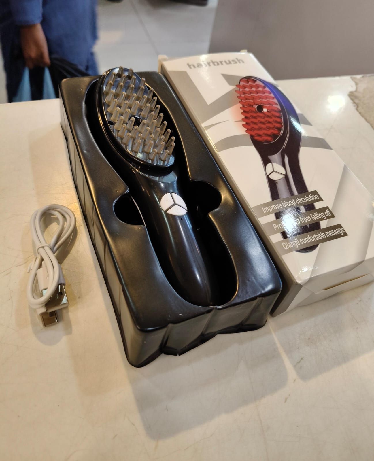Electric Scalp Massage Comb -Hair Oil Massag Growth Brush with Spray