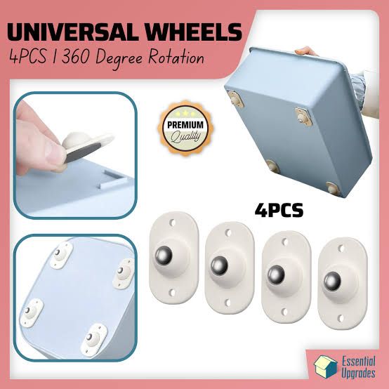 Universal Mini Adhesive Wheels 4PCS 360° Rotating Caster Rollers