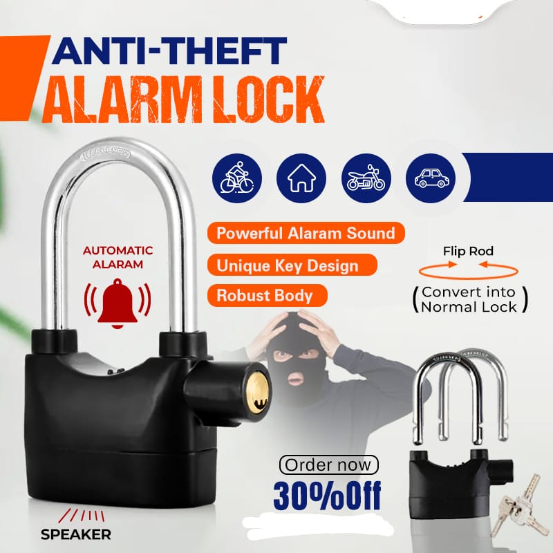 Anti-Theft Alarm Lock Security Padlock with Loud Siren