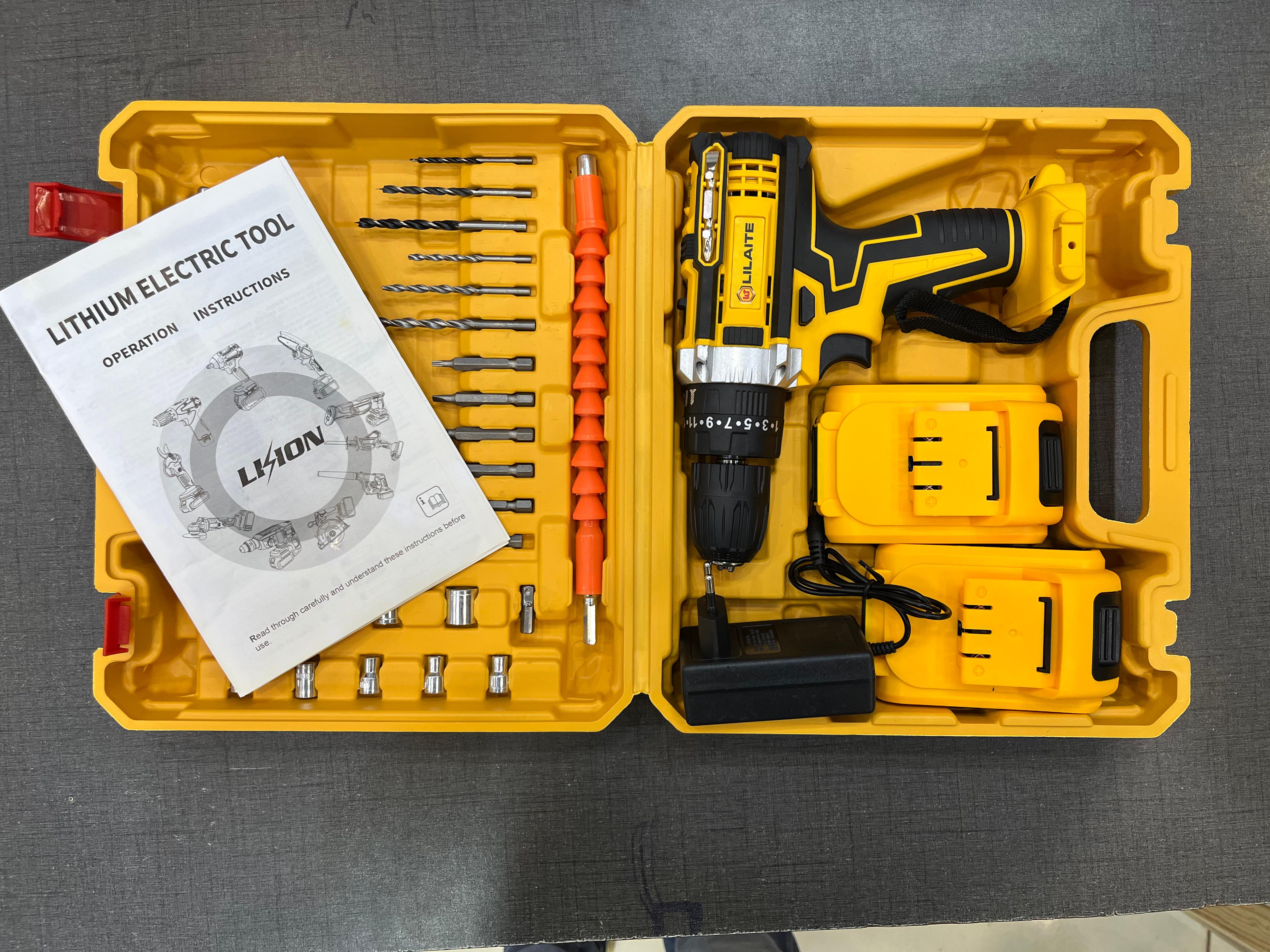 Rechargeable Electric Screwdriver with 2 Batteries & Tool Kit