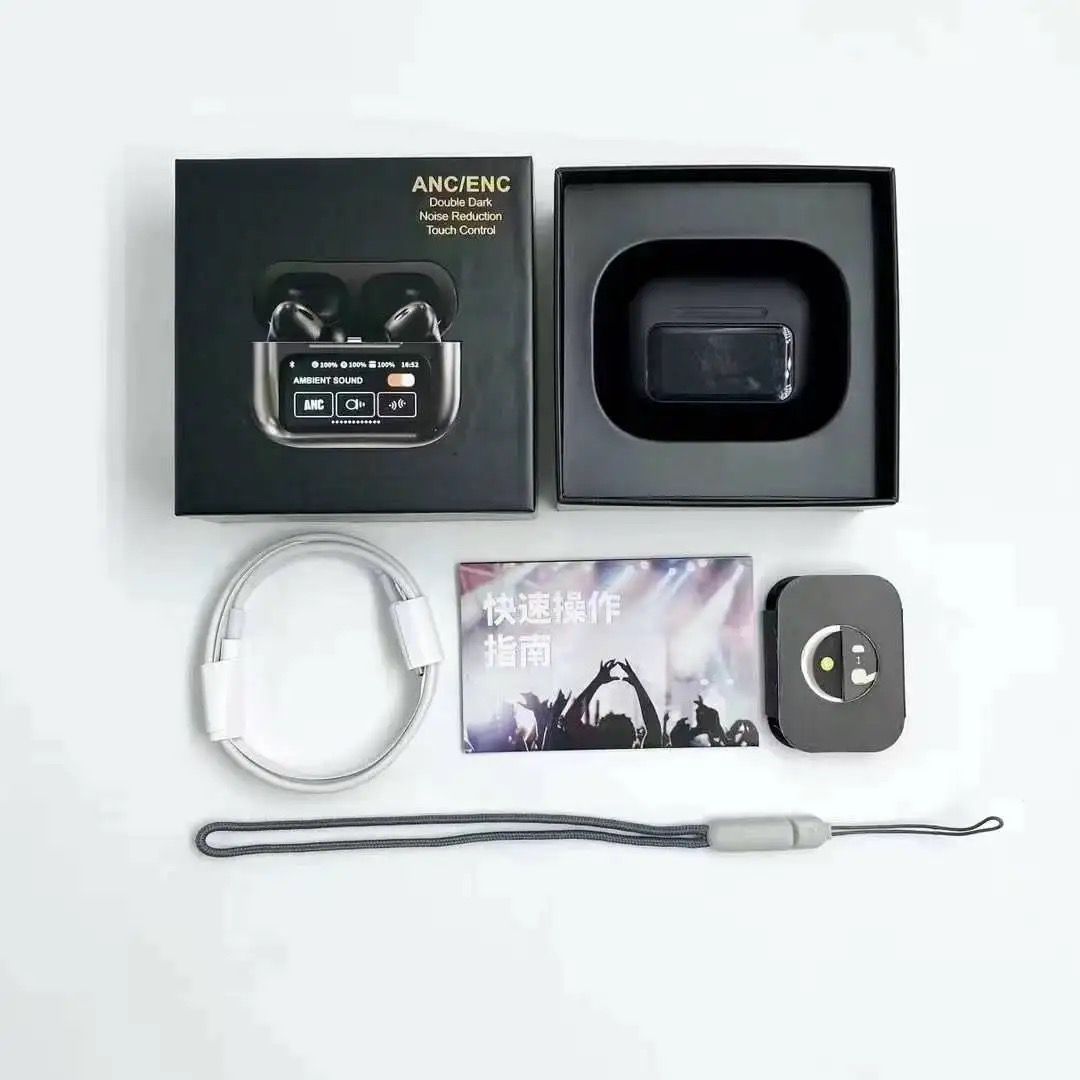 Smart Screen ANC + ENC Noise Cancelling Bluetooth Earbuds