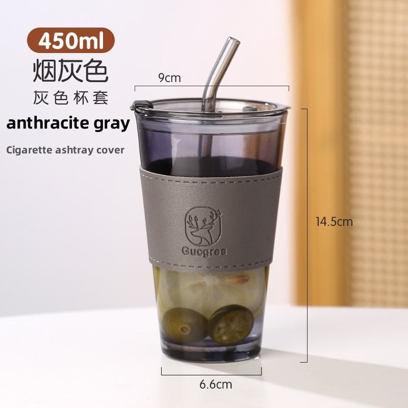 Tumbler With Straw & Silicon Sleeve Glass