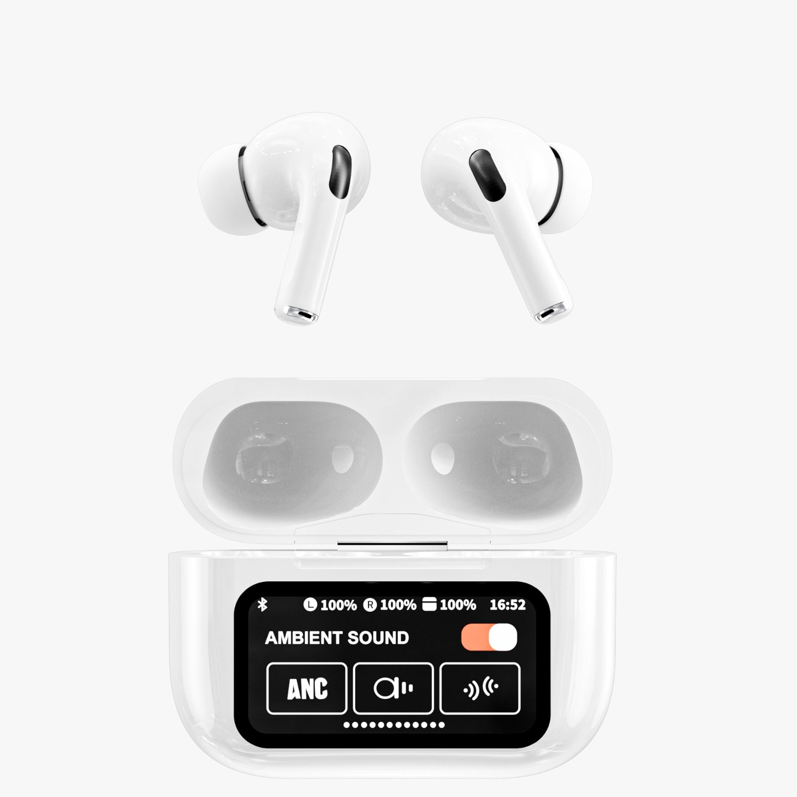 Smart Screen ANC + ENC Noise Cancelling Bluetooth Earbuds