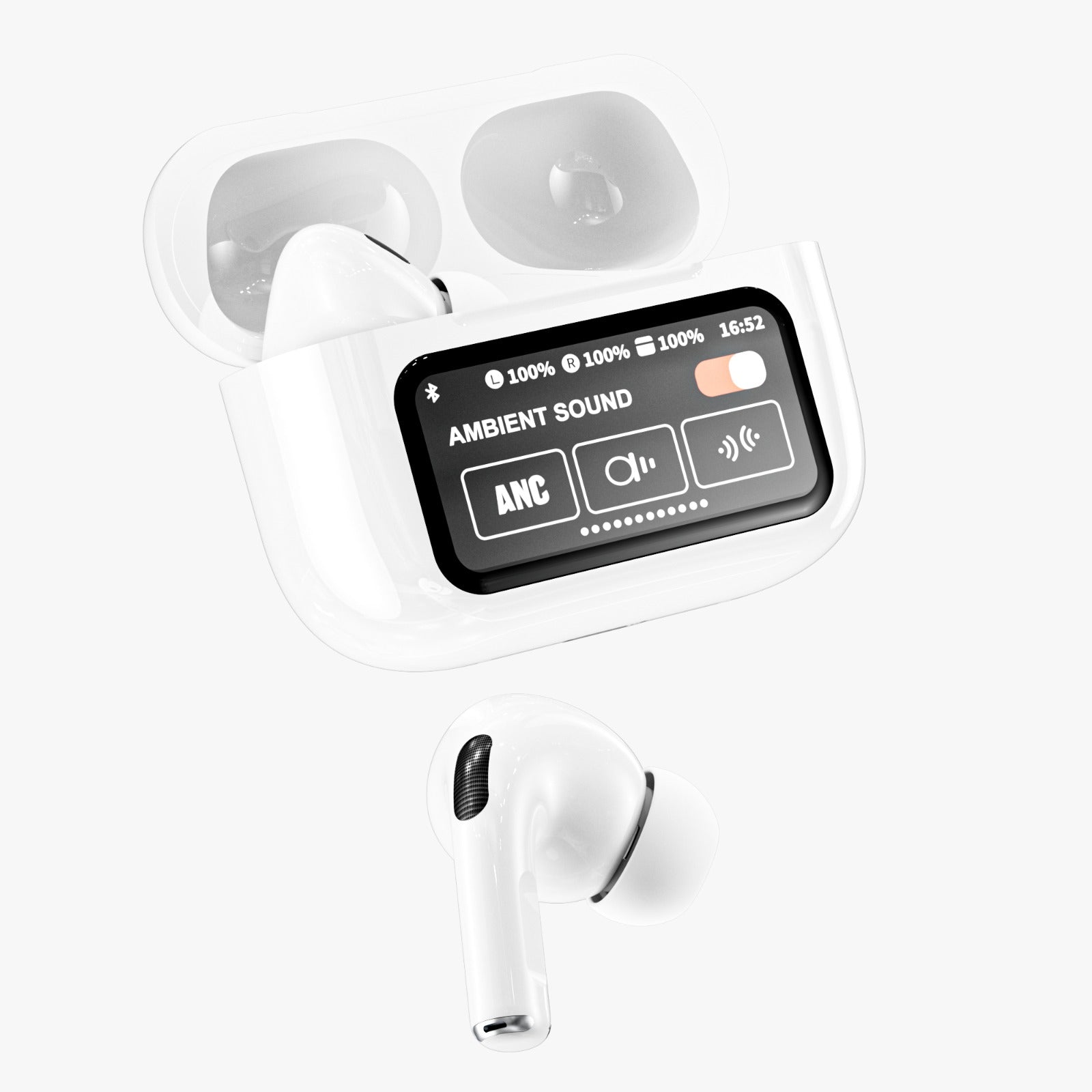 Smart Screen ANC + ENC Noise Cancelling Bluetooth Earbuds