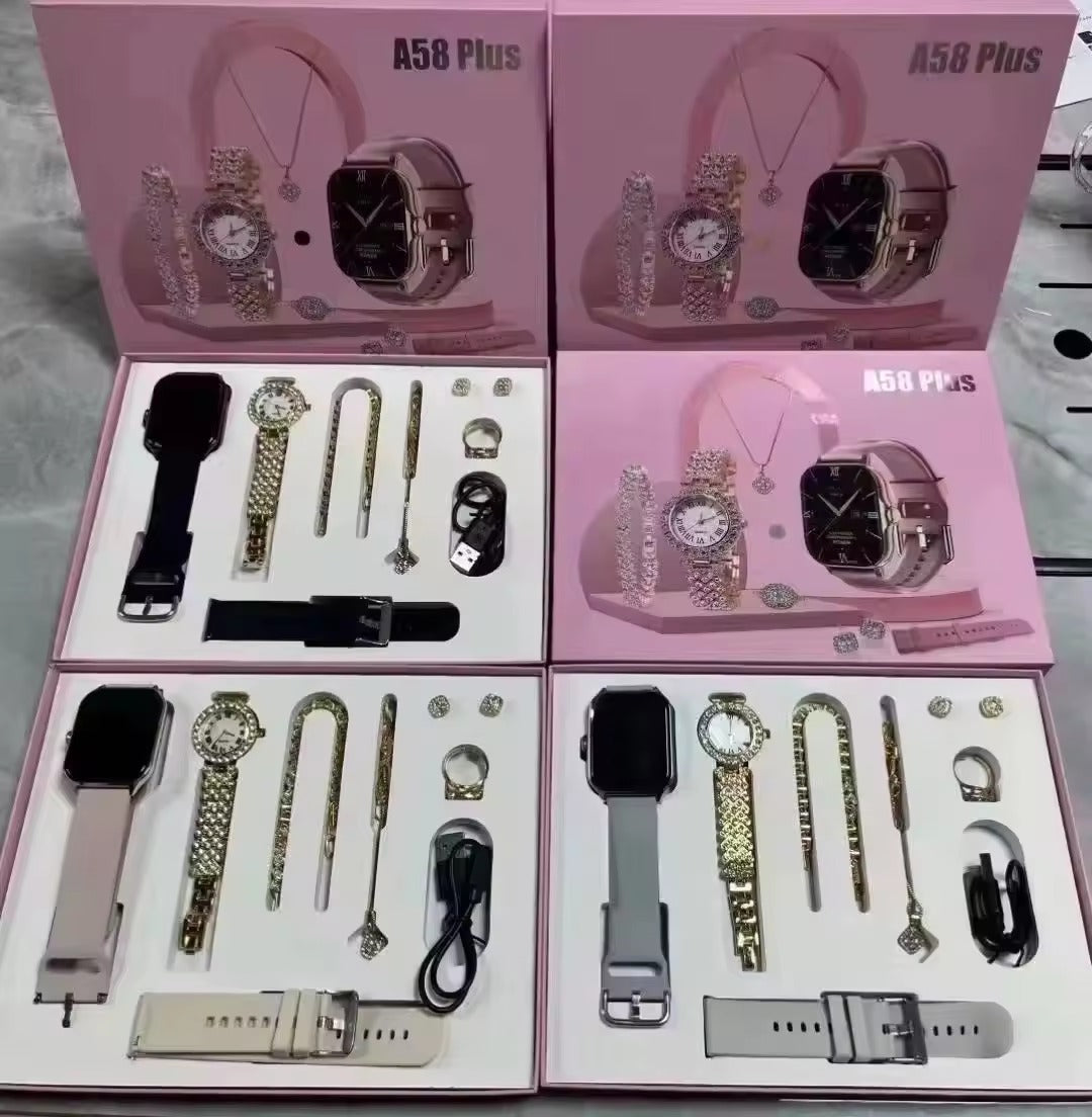 A58 Plus Smart Watch Gift Set for Women