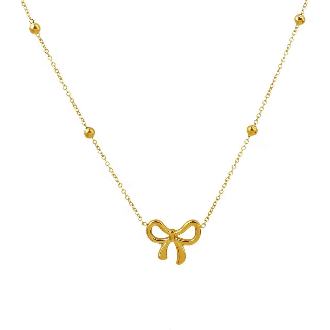 Gold Platted Bow Pendant