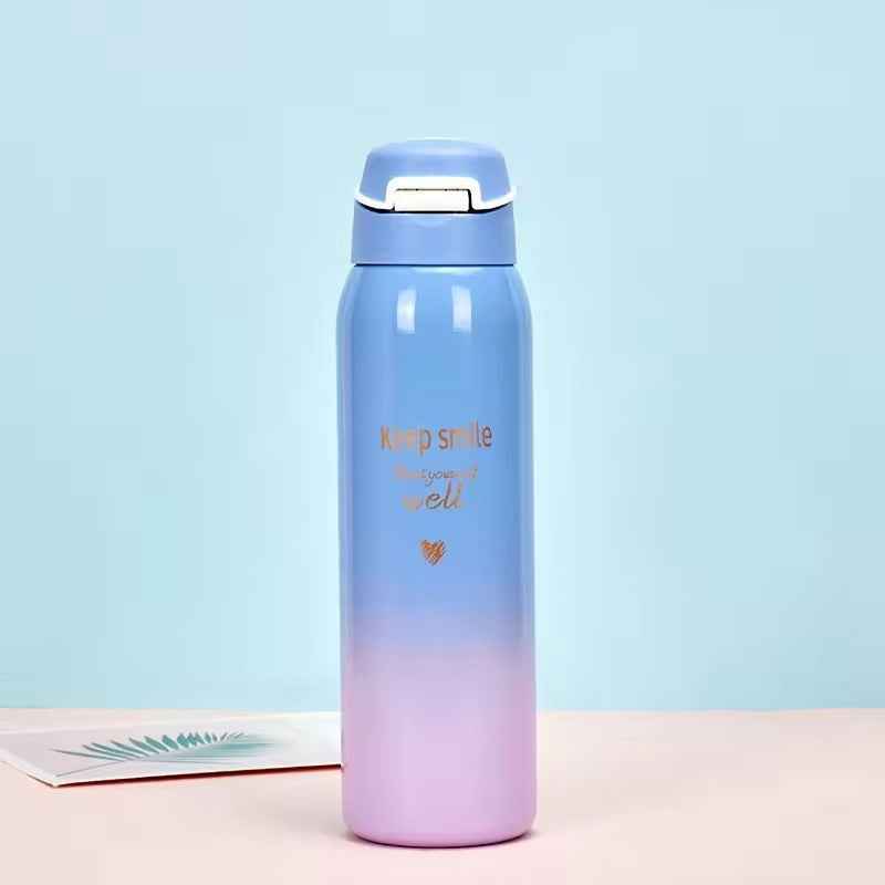 Gradient Color Vacuum Insulated Stainless Steel Flask Water Bottle