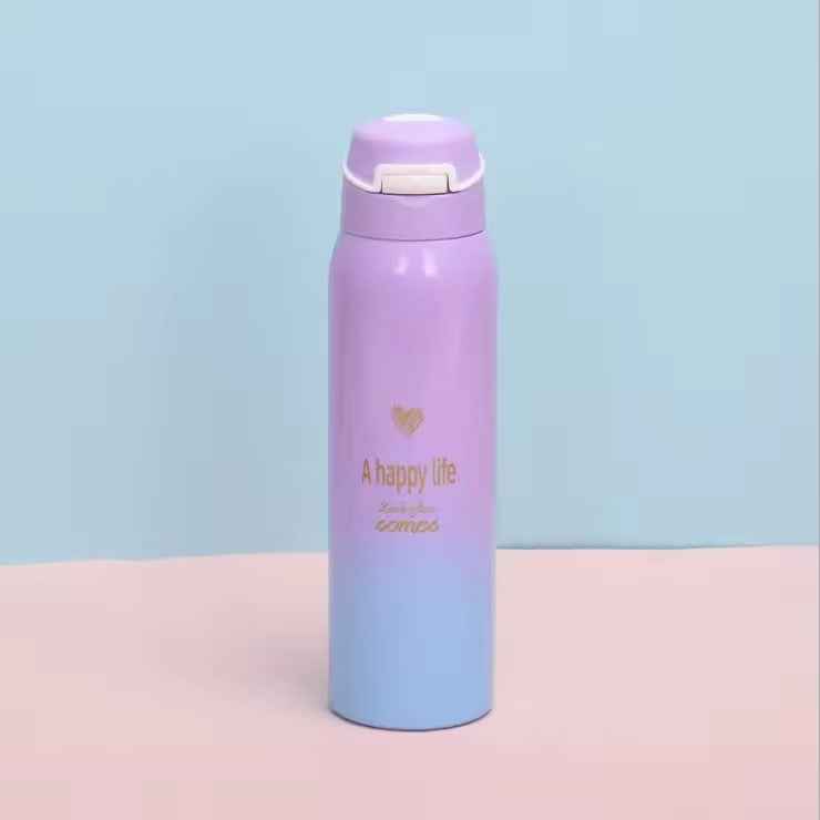 Gradient Color Vacuum Insulated Stainless Steel Flask Water Bottle