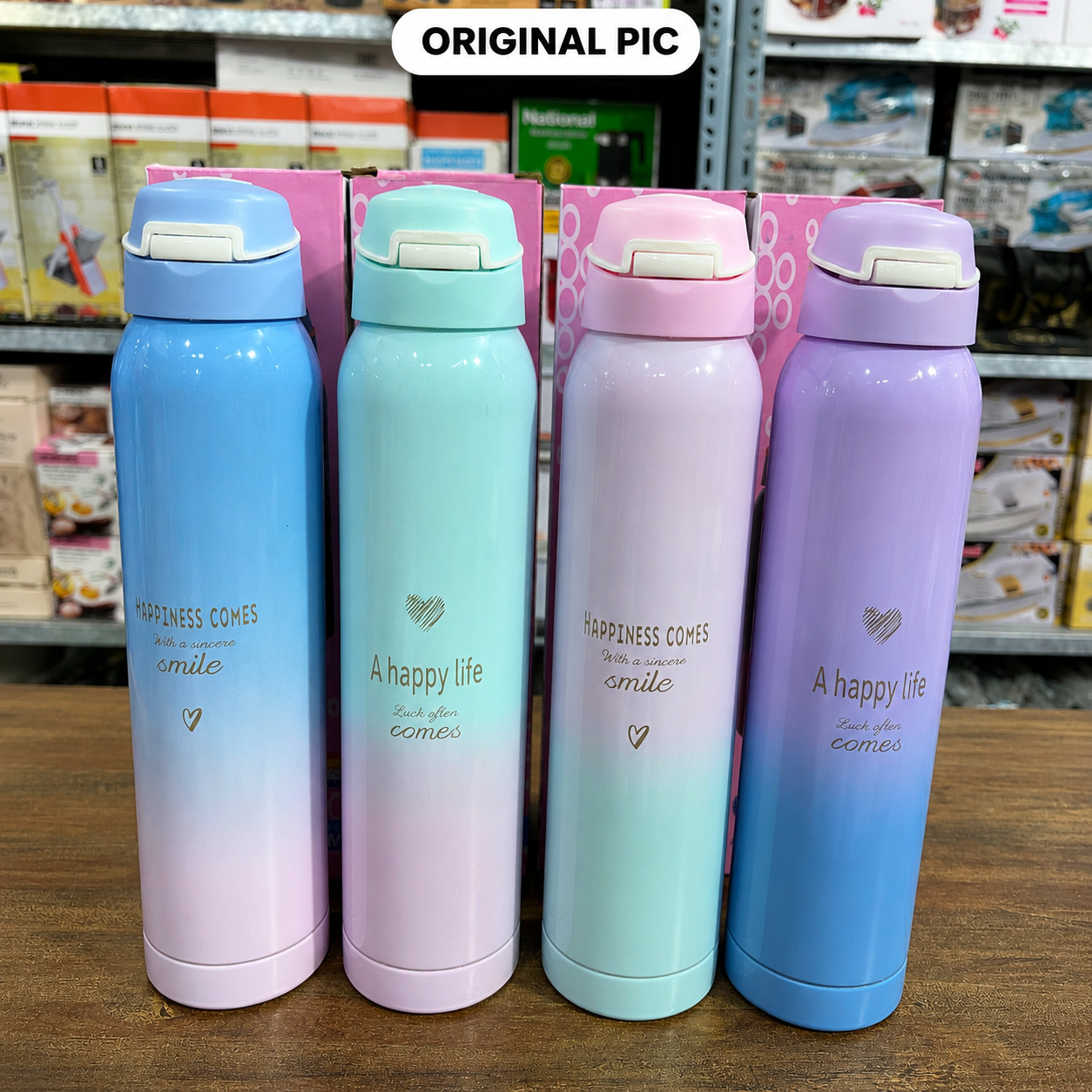 Gradient Color Vacuum Insulated Stainless Steel Flask Water Bottle